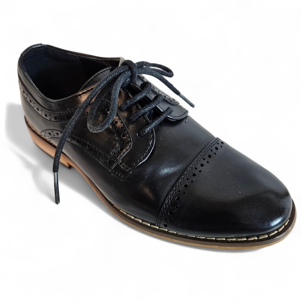 Stacy Adams Boys Dickinson Cap Toe Oxford Shoes 12M Dress Formal Comfort Black